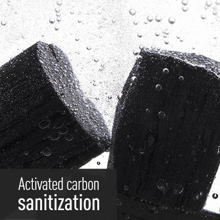 Activated carbon sanitization